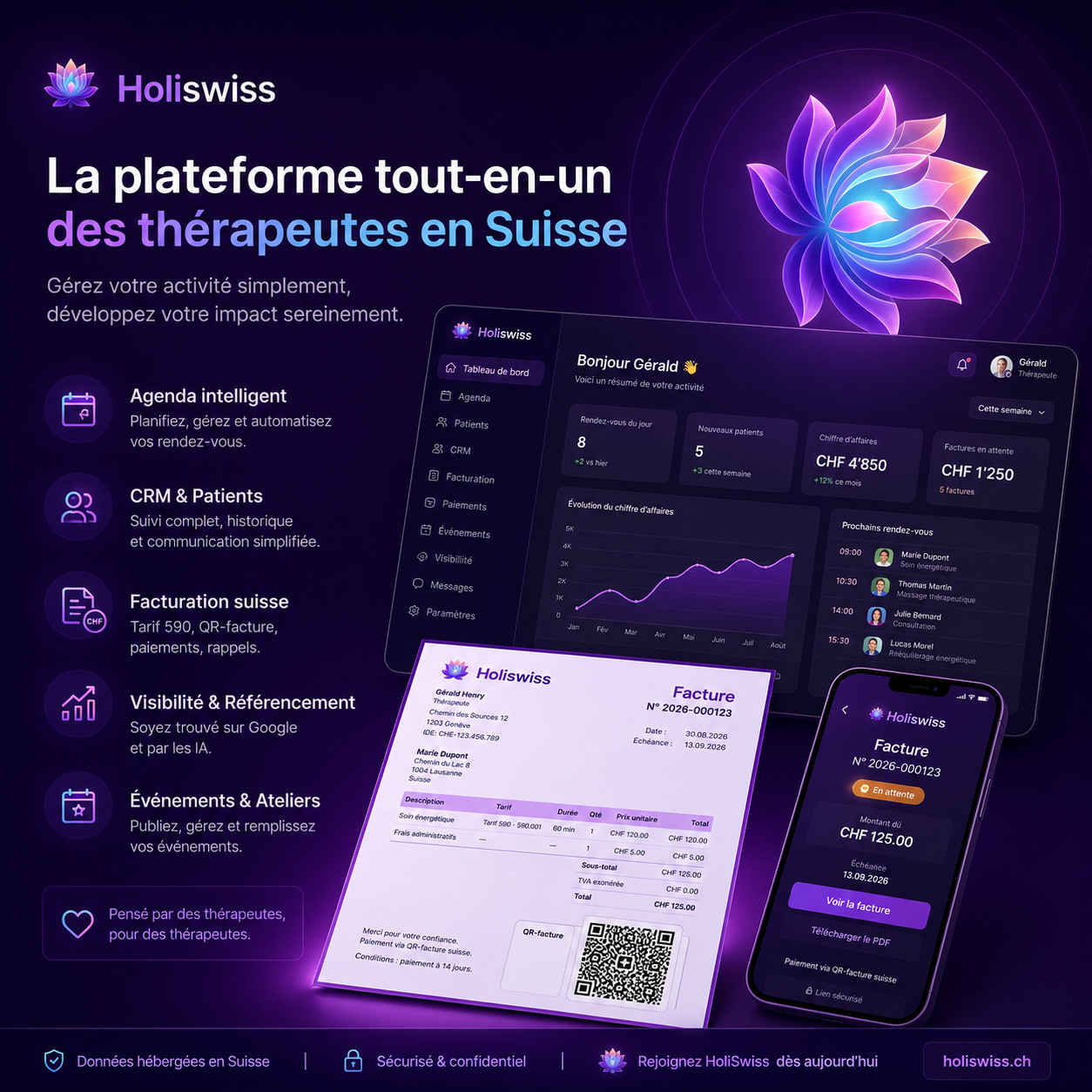Accueil Holiswiss Interface professionnelle